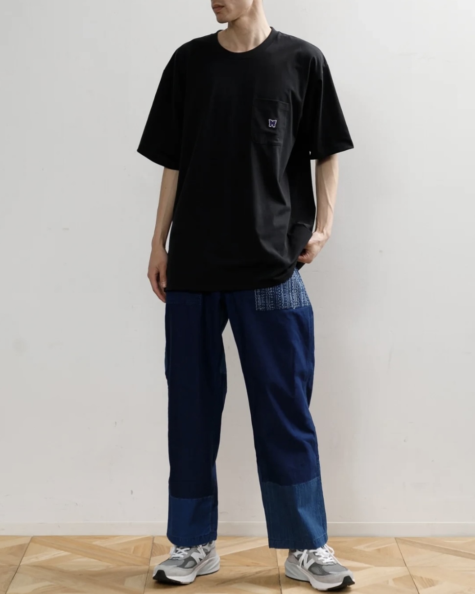 【現貨】Needles S/S Crew Neck 刺繡 口袋 小Logo 短Tee 黑 白