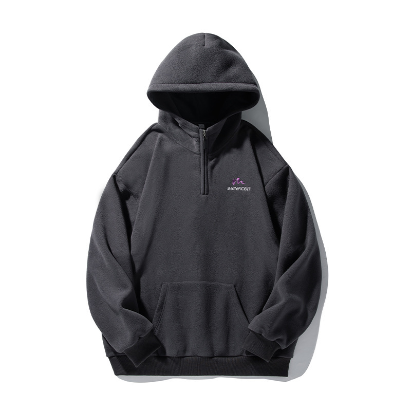 預購 NATURE 半高領 430g搖粒絨 帽T 重磅字母繡花