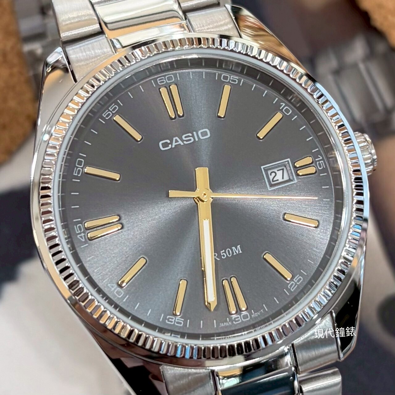 【CASIO 卡西歐】大三針錢幣紋男錶MTP-1302D-1A2  38.5mm 現代鐘錶