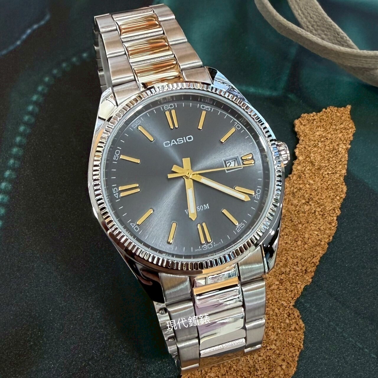 【CASIO 卡西歐】大三針錢幣紋男錶MTP-1302D-1A2  38.5mm 現代鐘錶