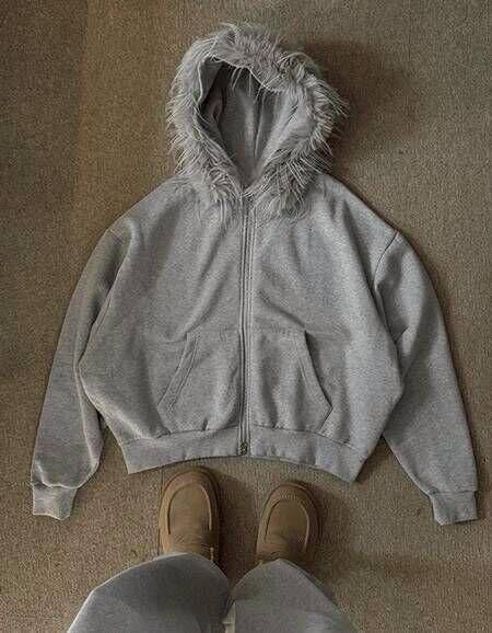 毛毛帽拉鍊外套(薄抓毛底) tap-090JK