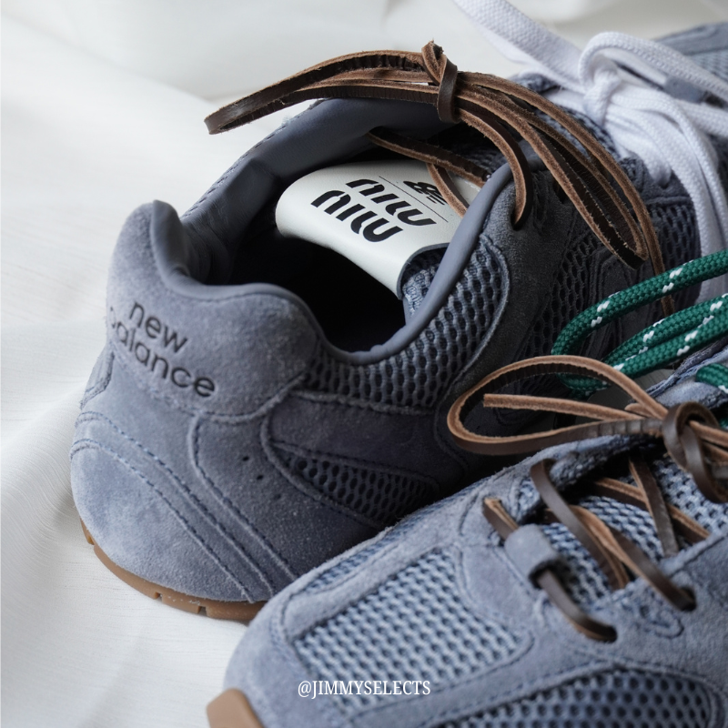 【代購】New Balance × Miu Miu 530 SL 運動鞋｜麂皮 × 網面混紡｜長春花藍（Periwinkle Blue）