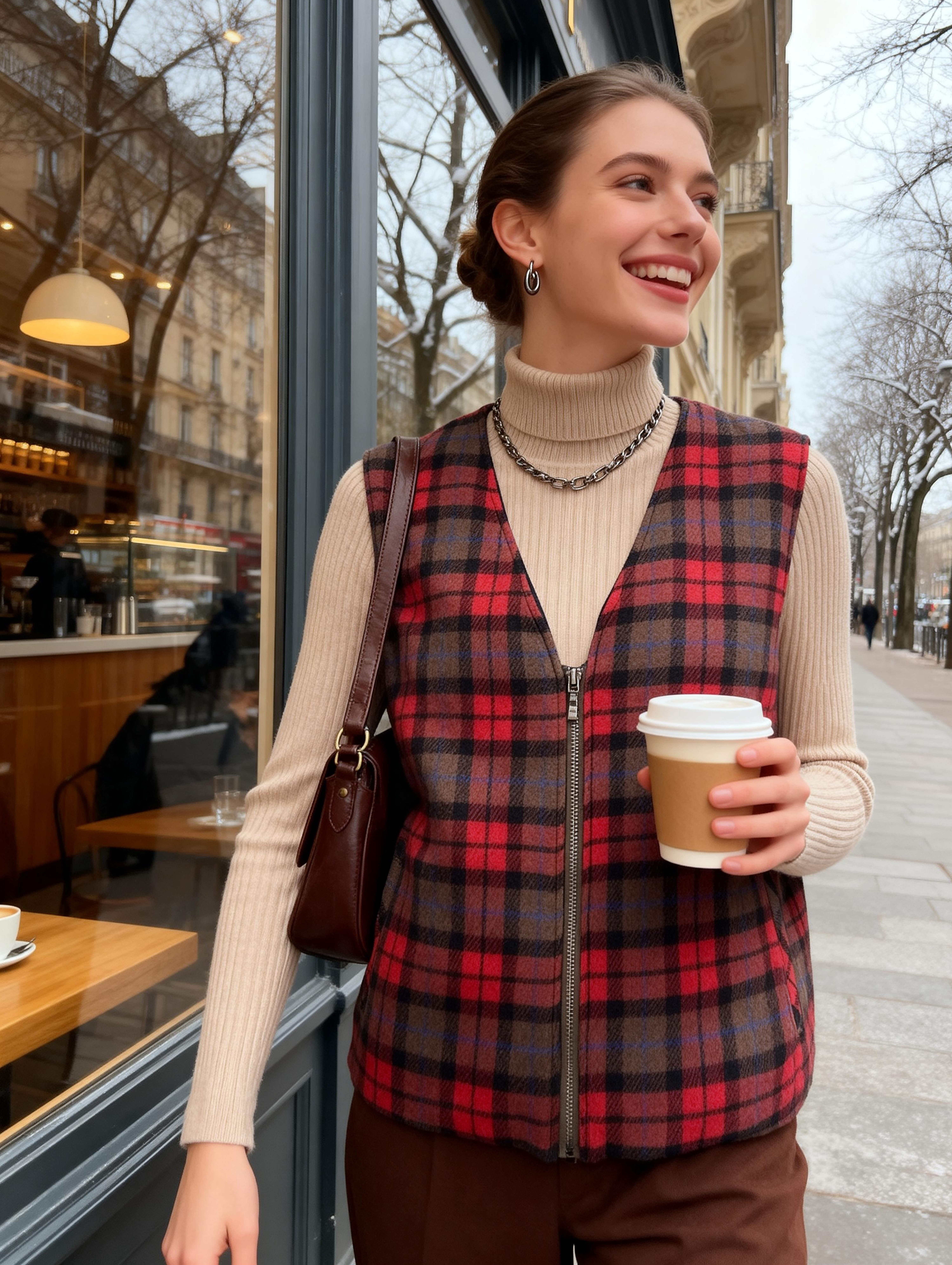 259061女裝經典格仔背心