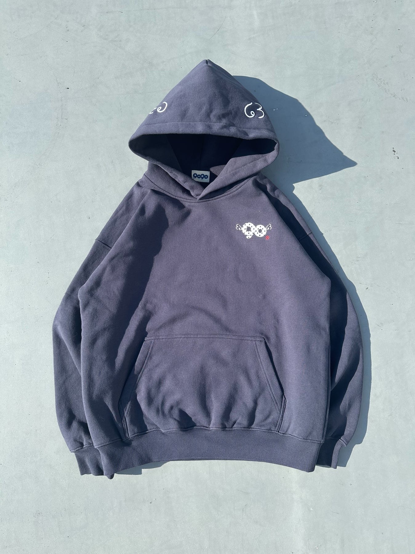 9090 パーカー 90 Logo Dot Zip Hoodie グレー S 9090骨パーカー【新作 