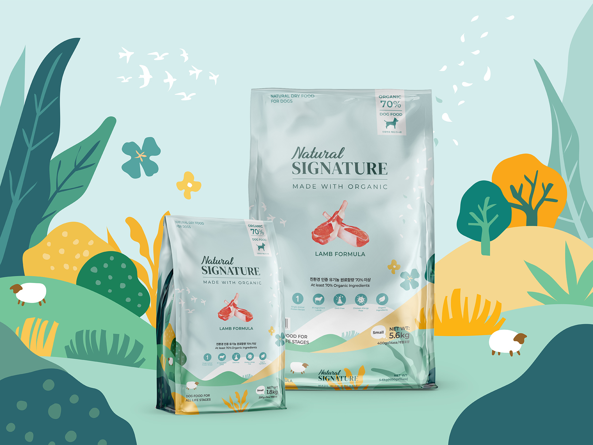 韓國 Natural Signature 羊肉天然有機配方狗糧 5.6KG (400g x14包)