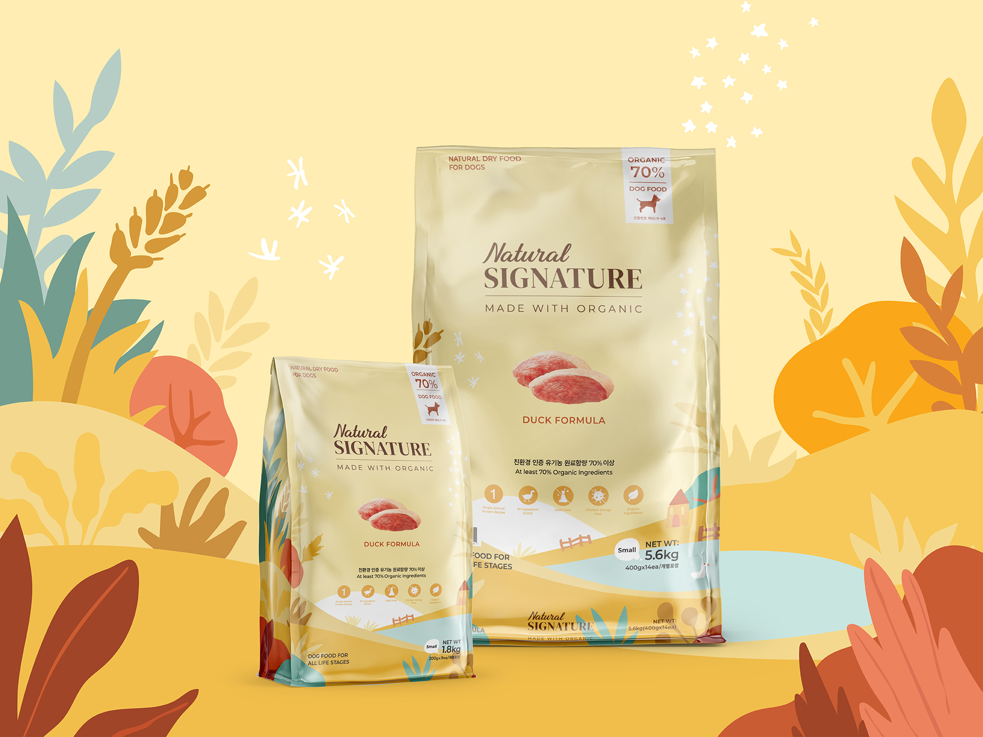 韓國 Natural Signature 鴨肉天然有機配方狗糧 5.6KG (400g x14包)