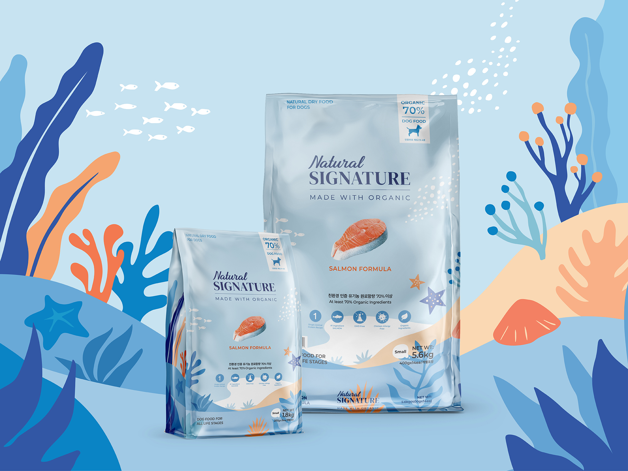 韓國 Natural Signature 三文魚天然有機配方狗糧 1.8KG (200g x9包)