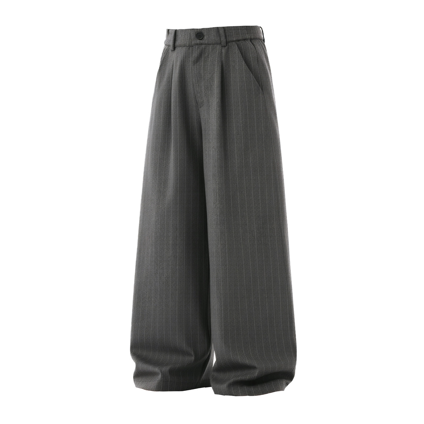 預購 NATURE 老錢風 豎條紋 打褶西裝褲 垂感寬鬆休閒褲