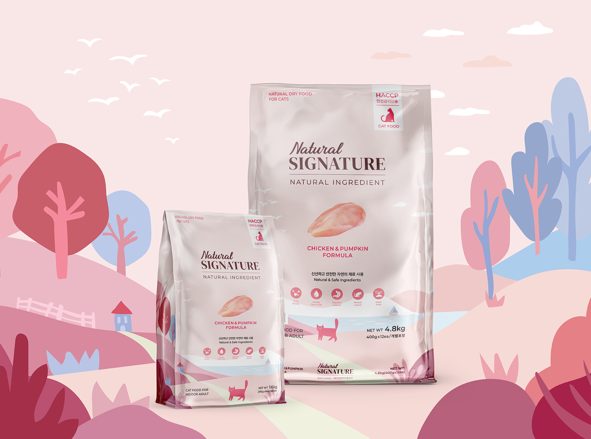 韓國 Natural Signature 雞肉有機南瓜去毛球貓糧 1.6KG (200g x8包)