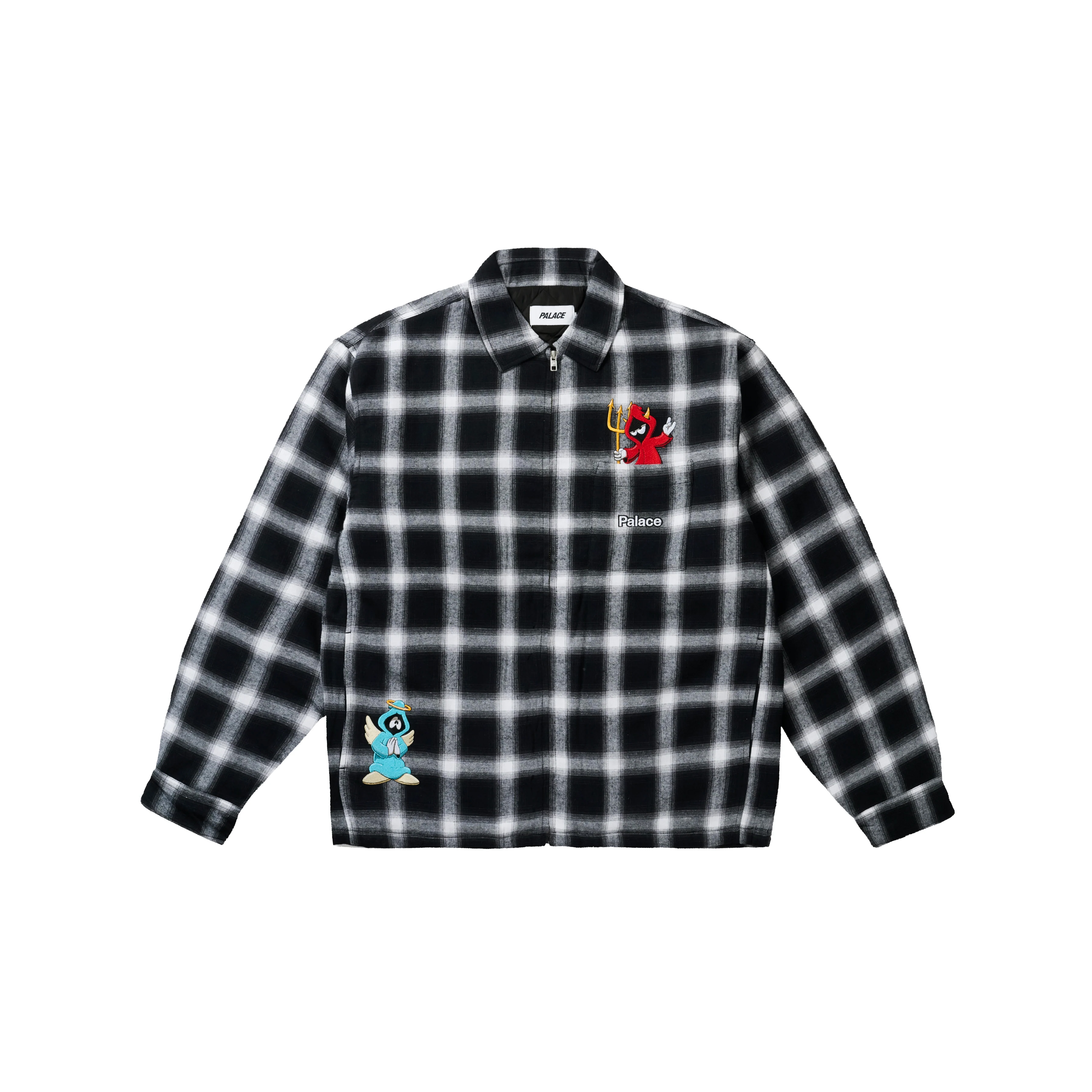 PALACE ZIP SHIRT FW25 格紋 拉鍊襯衫 鋪棉 外套 天使惡魔