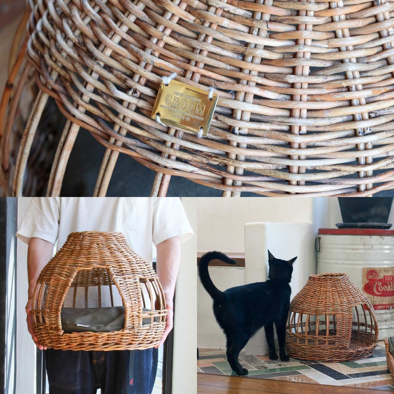 POST-G 藤編壺形貓屋