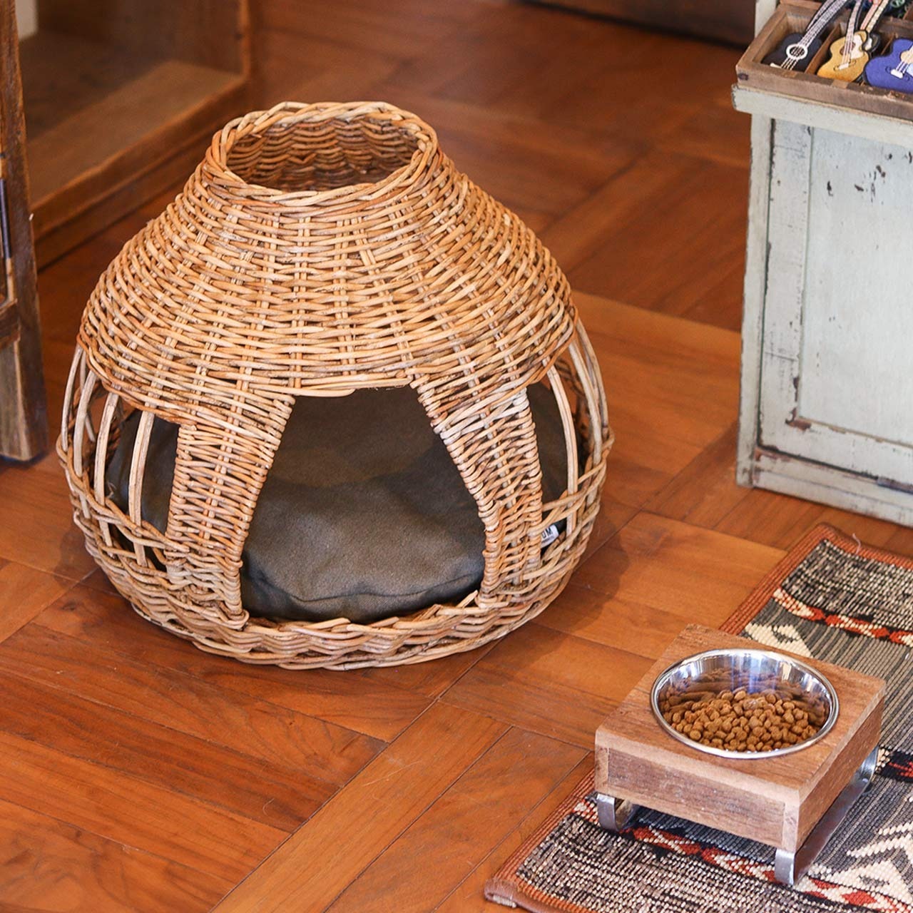 POST-G 藤編壺形貓屋