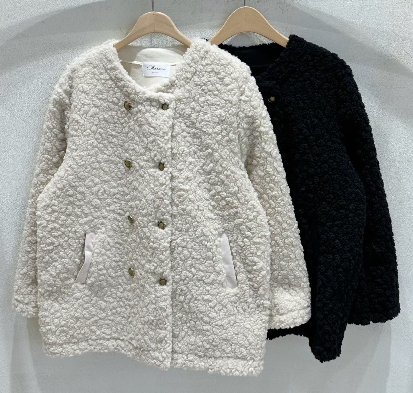 SU5301 雙排金屬扣毛絨外套