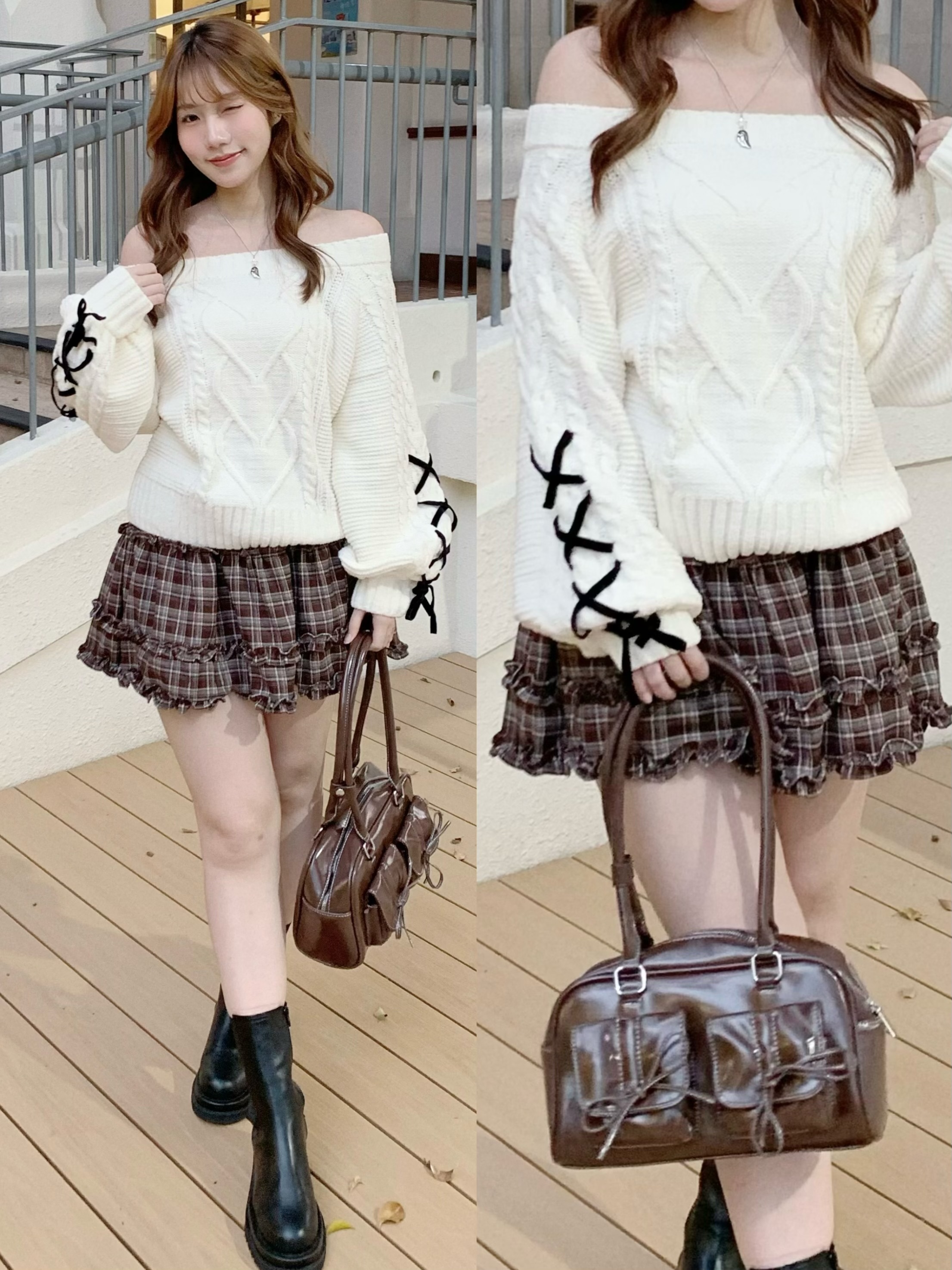 D0462｜QQ秋冬絨面ruffle小蛋糕短裙₊˚⊹♡
