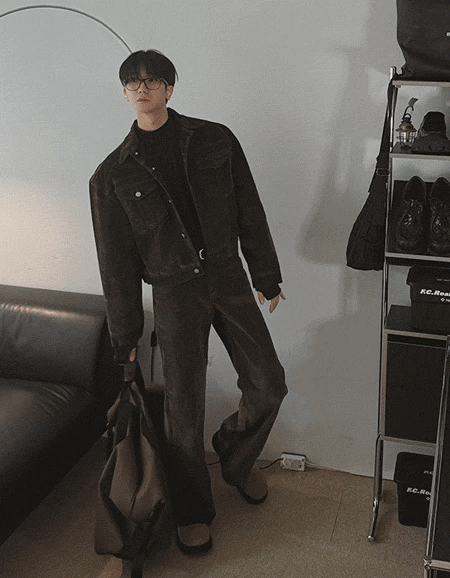 Western 天鵝絨絎縫牛仔夾克