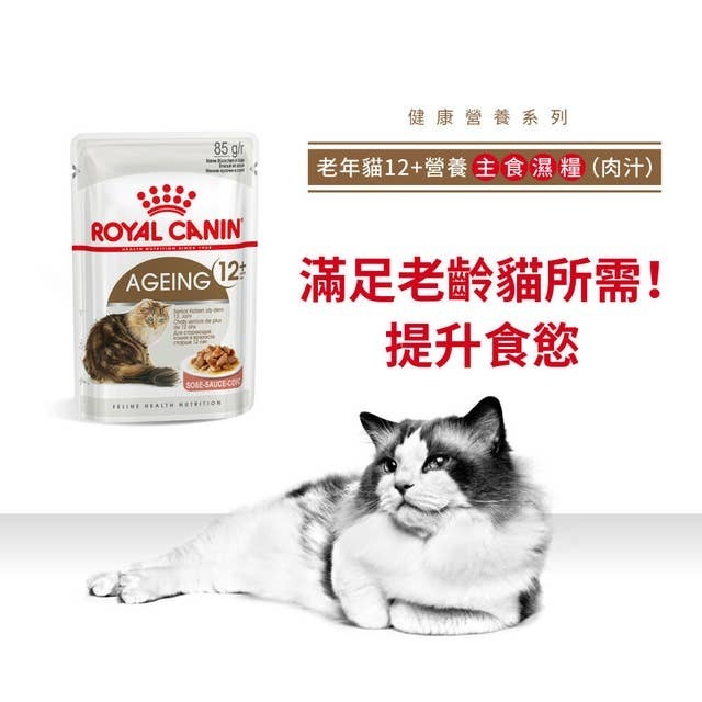 Royal Canin FHN 老年貓12+營養主食濕糧（肉汁）【85gx12包】