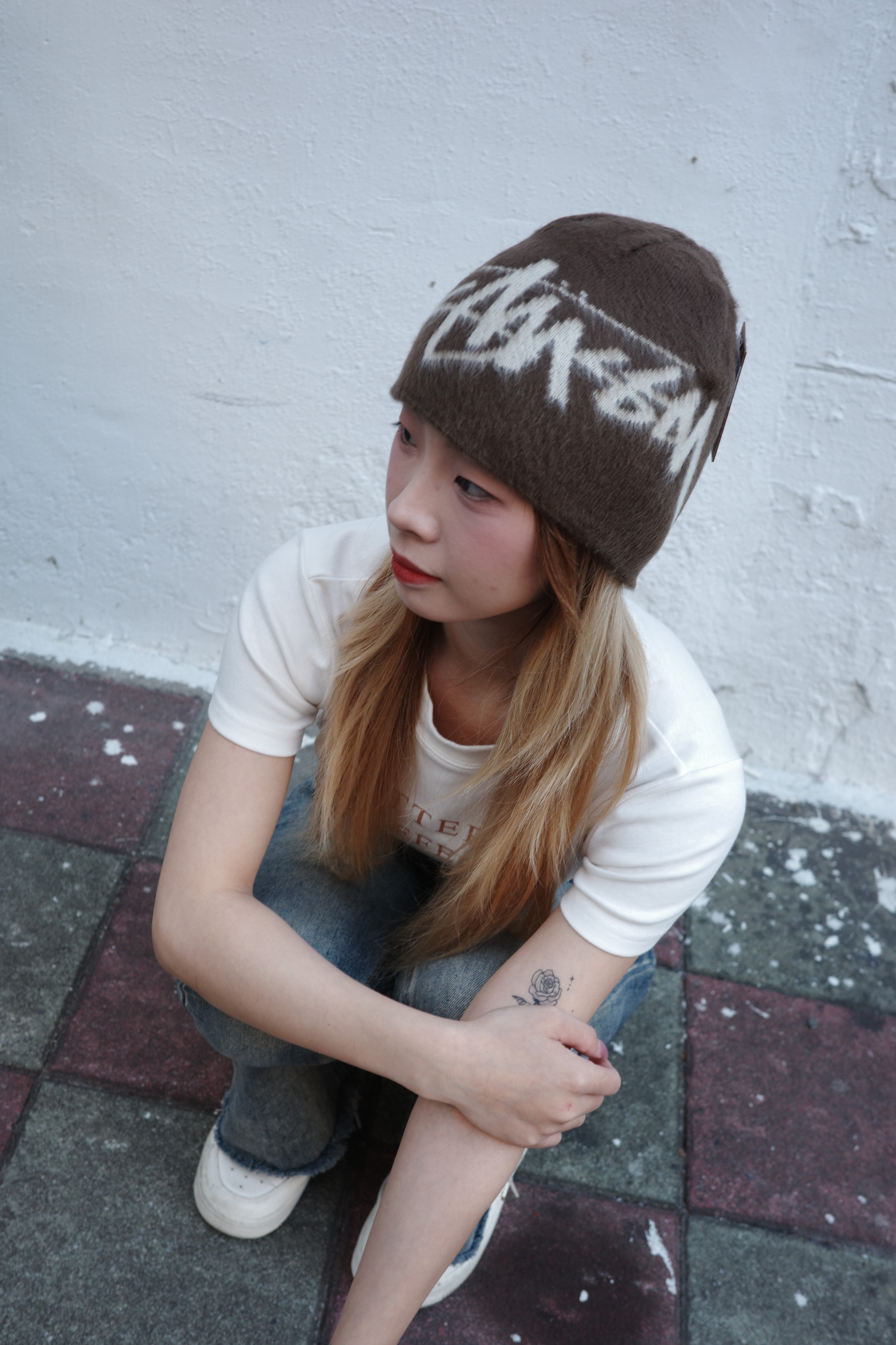 Stussy Brushed Out Stock Skullcap 草寫字體針織毛帽 1321191