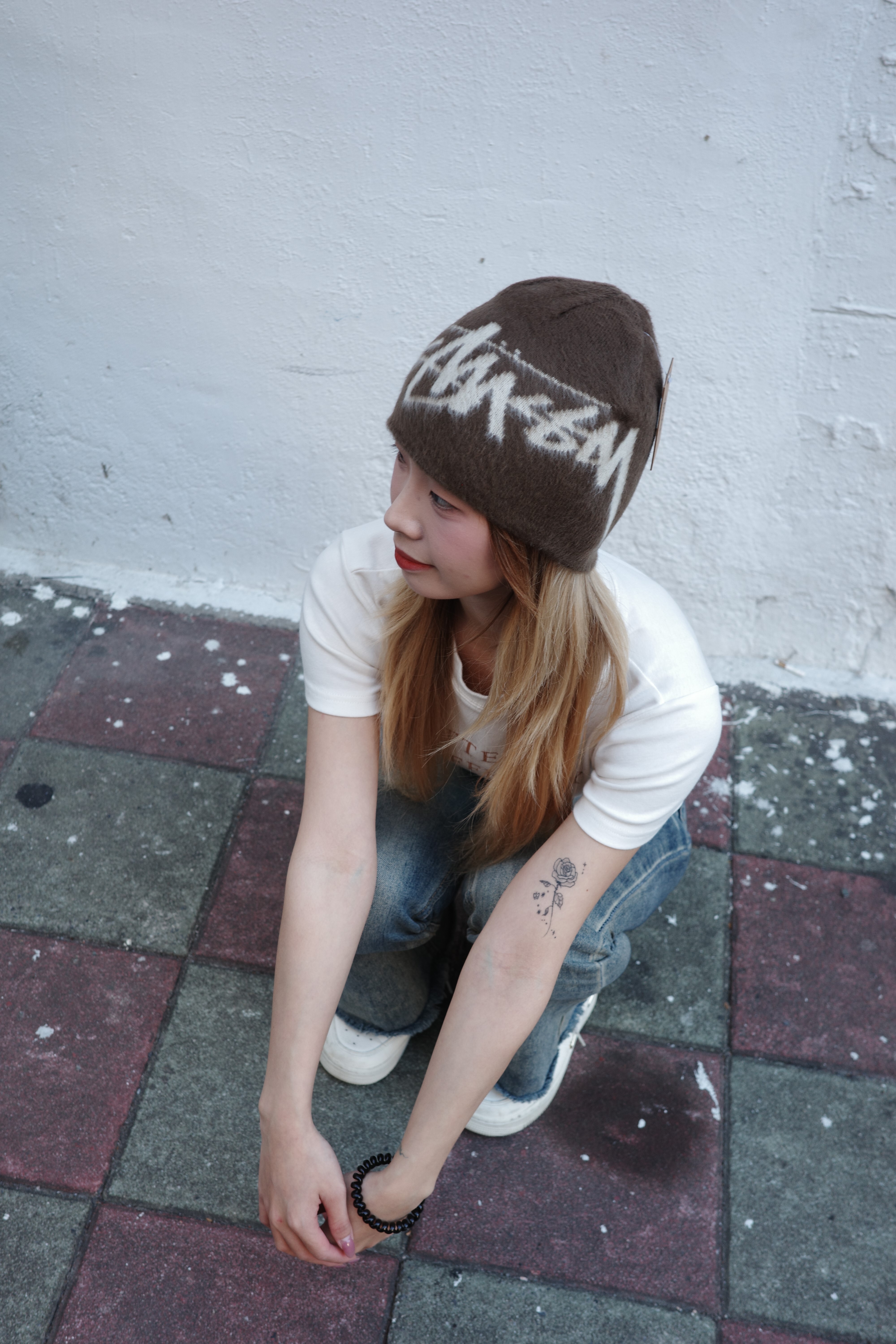 Stussy Brushed Out Stock Skullcap 草寫字體針織毛帽 1321191