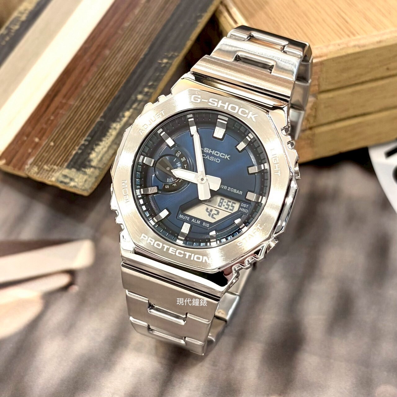 【G-SHOCK】八角不鏽鋼雙顯示電子錶 GM-2110D-2B 44.4mm 現代鐘錶