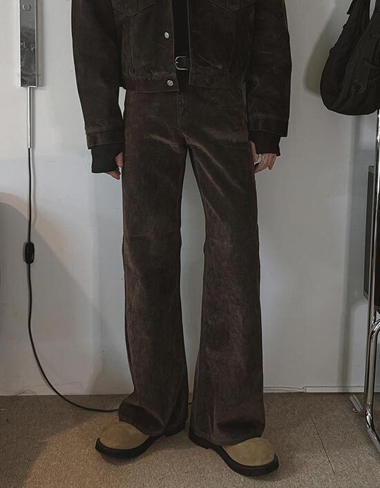 Western 天鵝絨牛仔喇叭褲 靴型褲