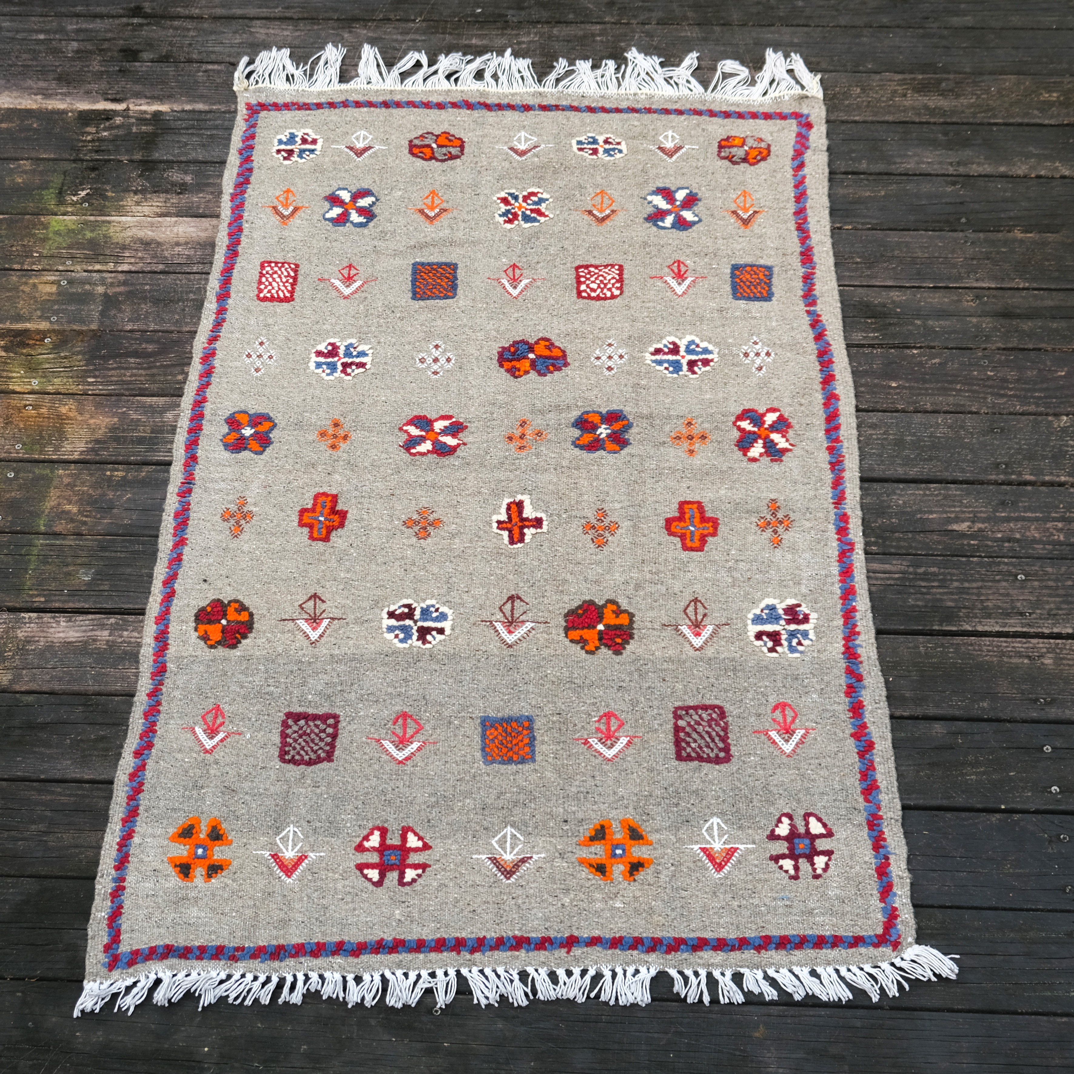 柏柏傳統手織地毯｜Killim 灰｜摩洛哥