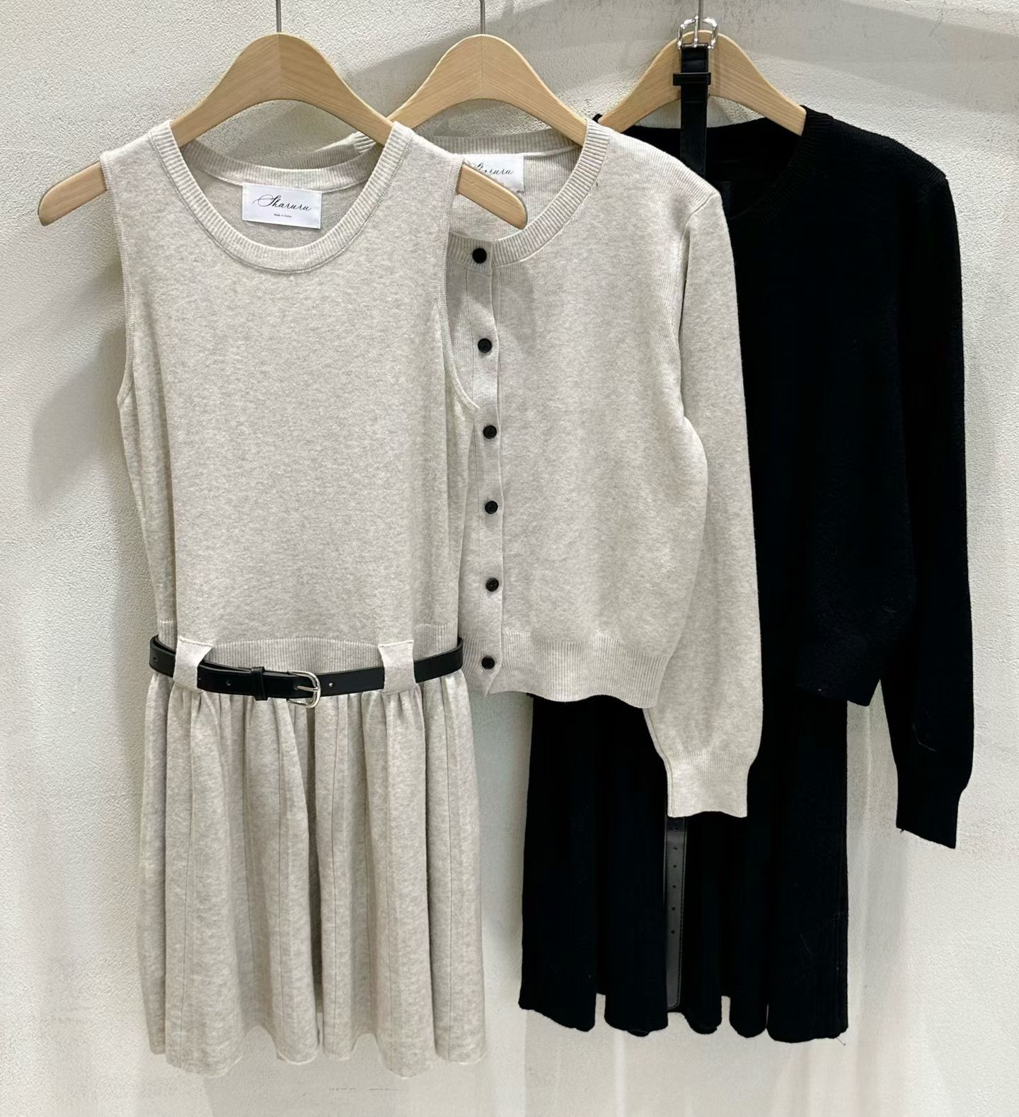 SU5313 背心連身裙圓領外套套裝