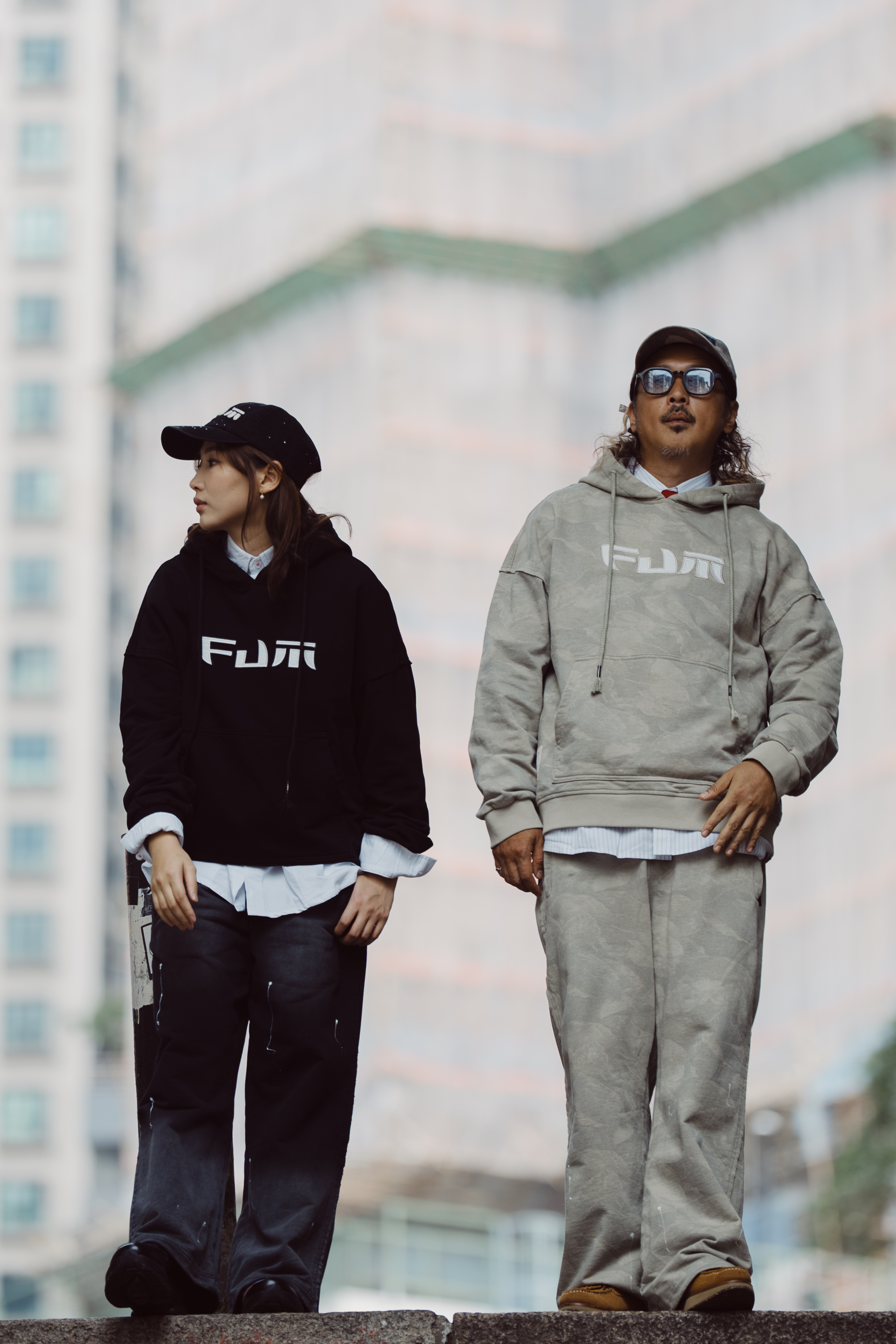 Fumble 洗水厚棉潑墨棉褲