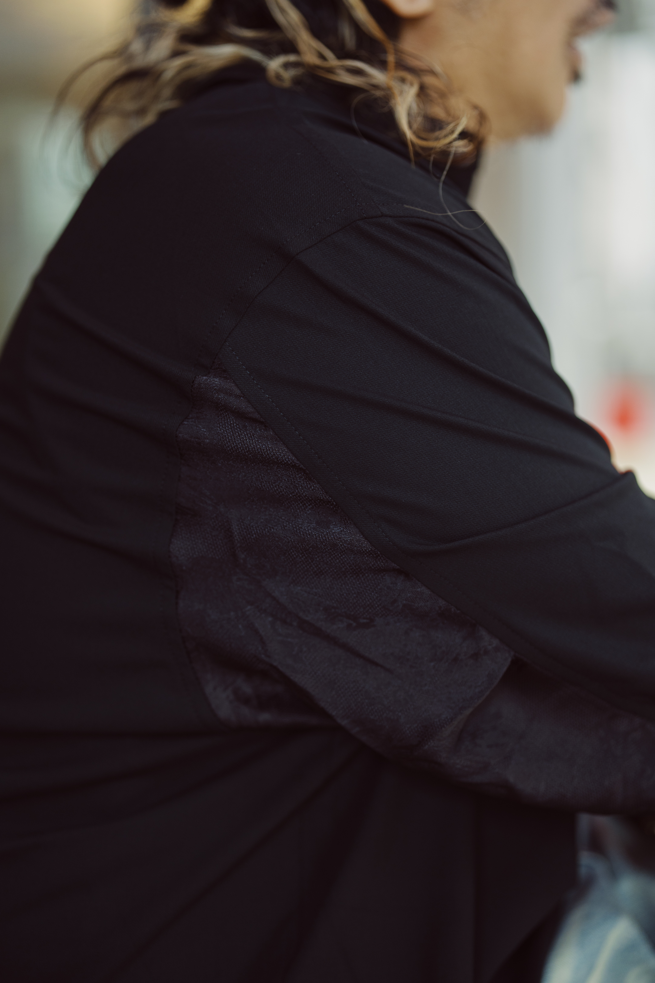 Fumble TBI暗紋拼布恤衫