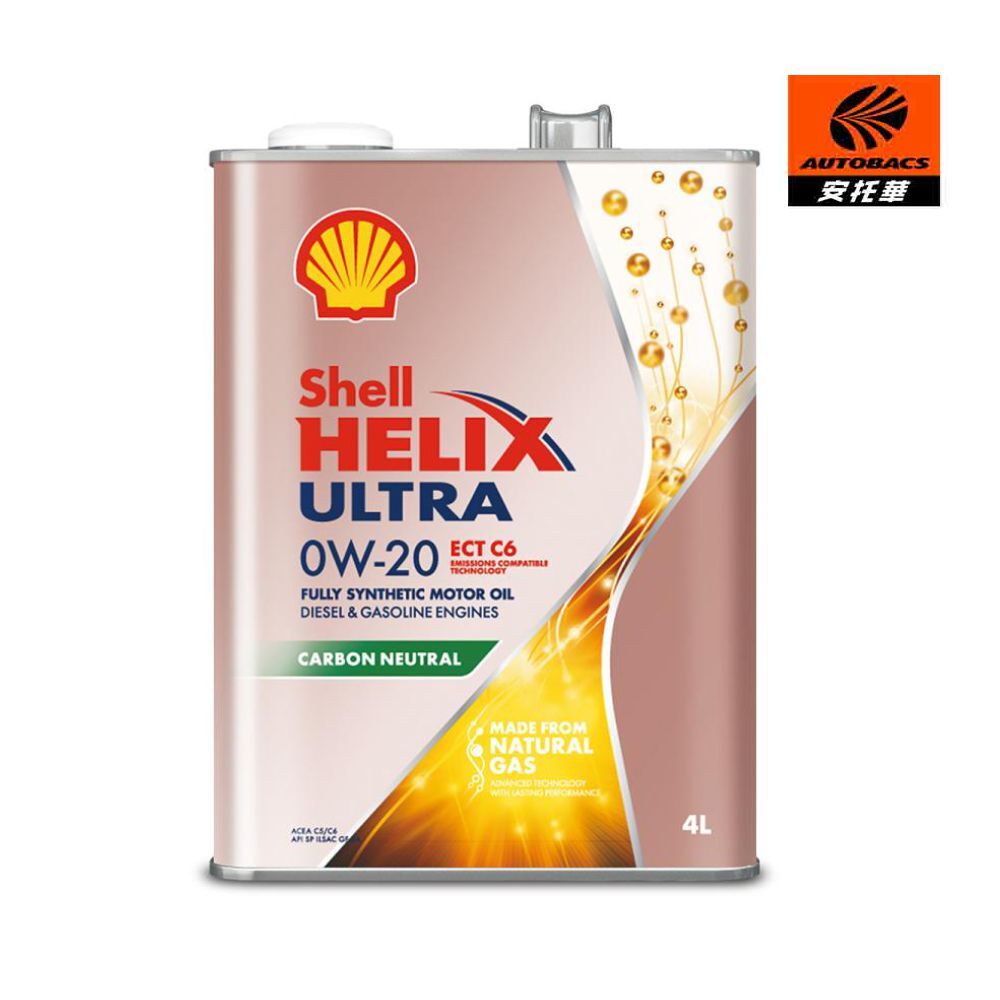 Shell  HELIX ULTRA ECT C5/C6機油日本原廠0W20 四公升+汽油添加劑 + 國產機油套餐組