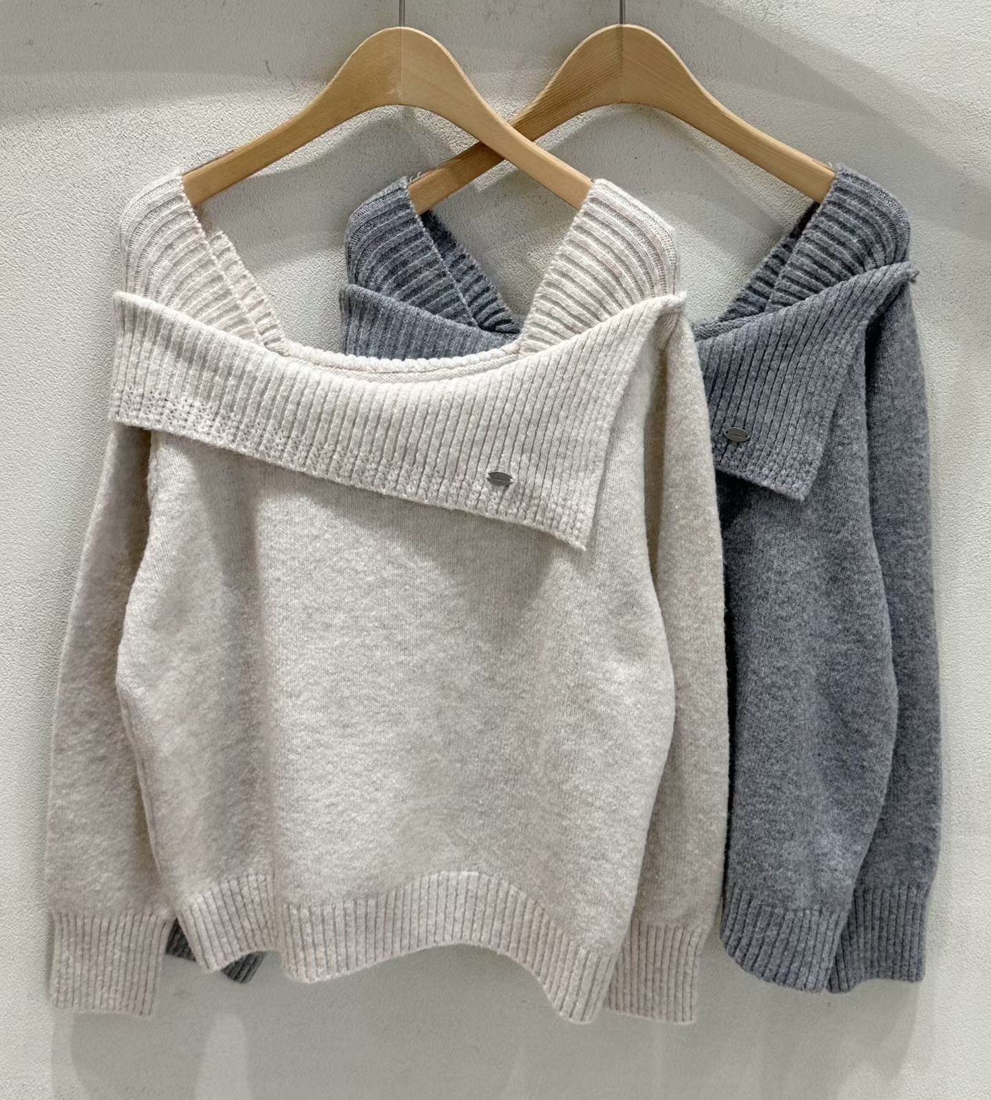 SU5329 假兩件翻領毛衣