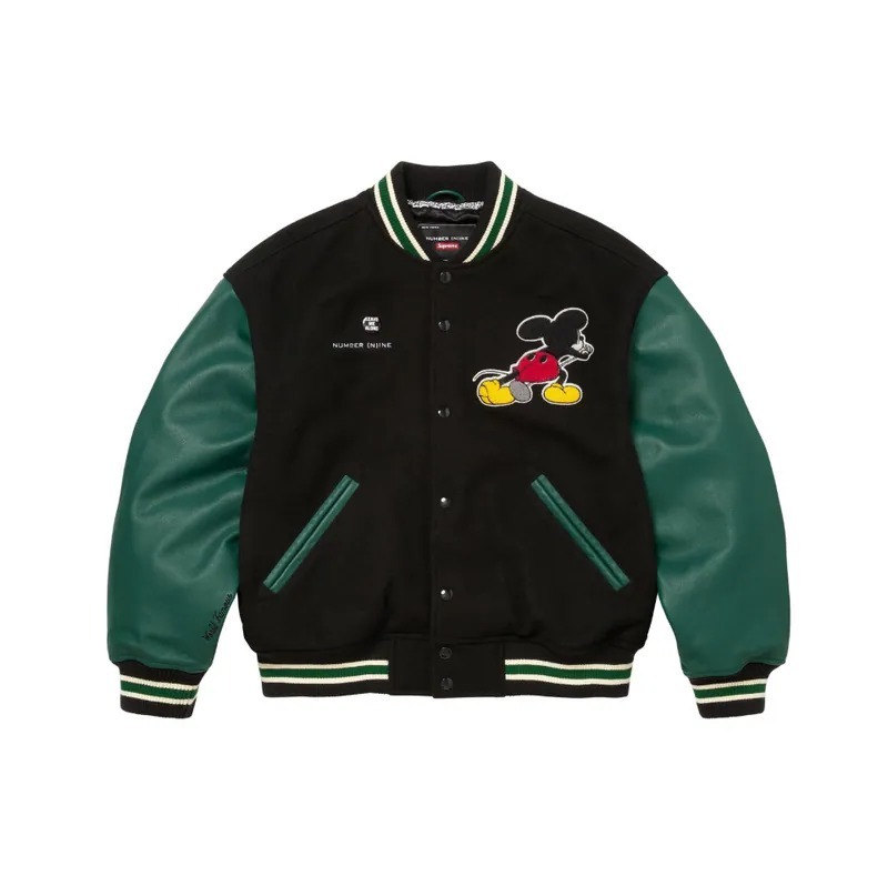 2025AW SUPREME NUMBER (N)INE MICKEY MOUSE VARSITY JACKET 米奇 聯名 棒球 外套 木村拓哉 現貨 FW25J50