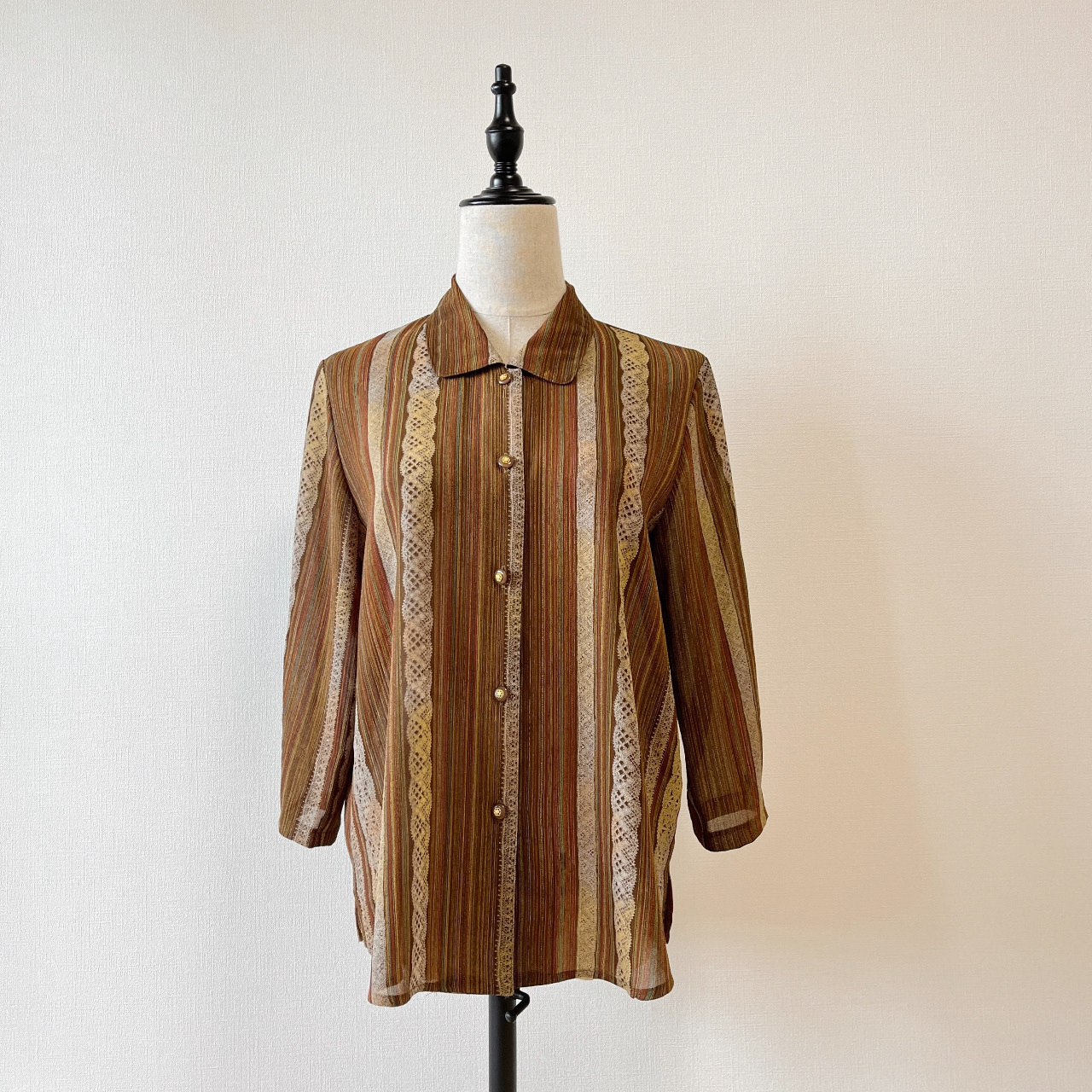 橙啡色陽光序曲古著上衣