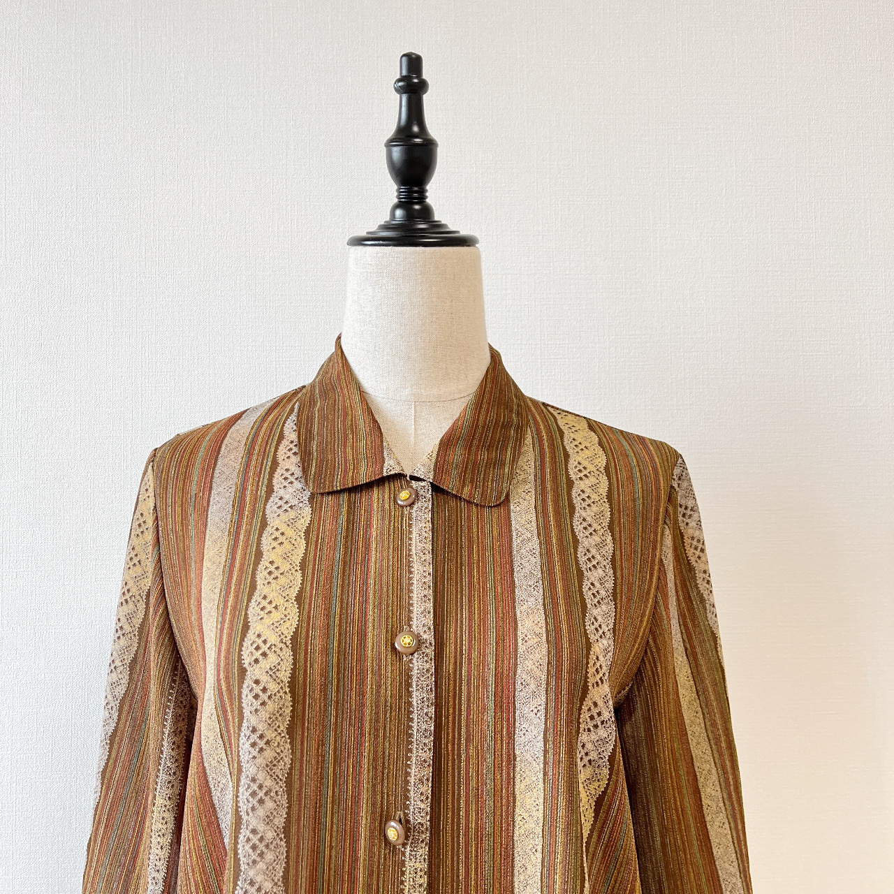 橙啡色陽光序曲古著上衣