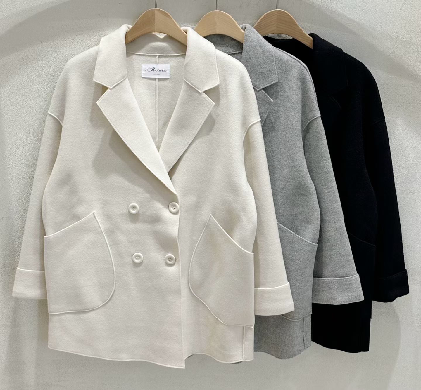 SU5347 雙排扣羊毛混紡外套