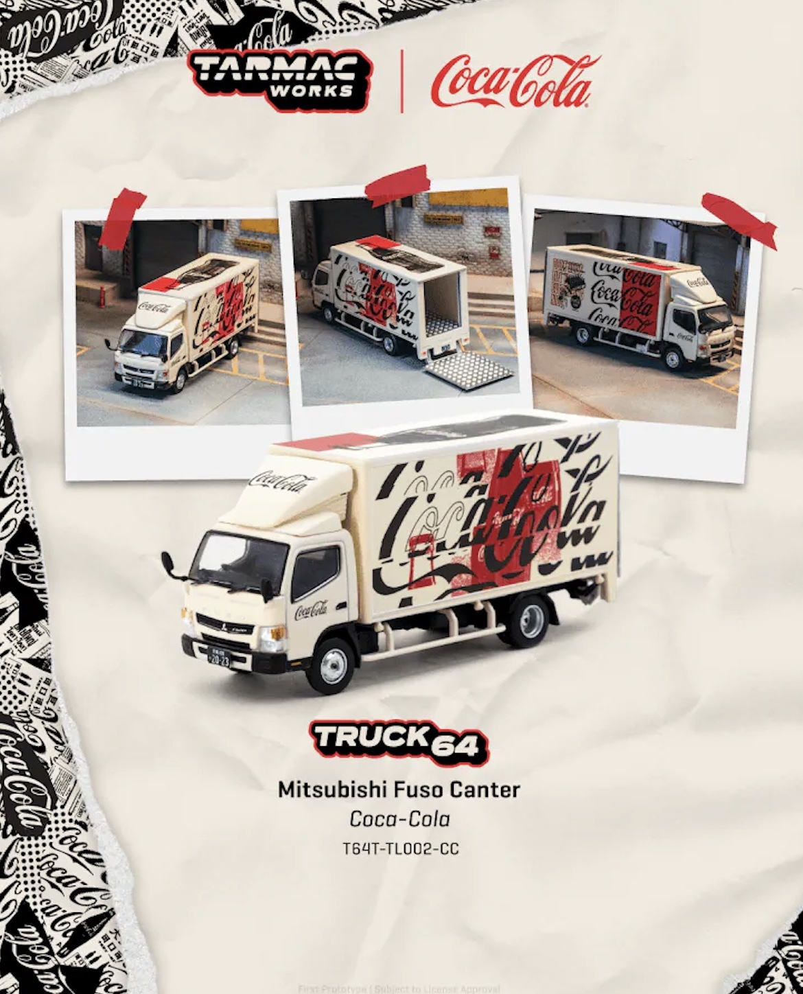 預訂 Pre Order - Tarmac Works Mitsubishi Fuso Canter COCA- COLA