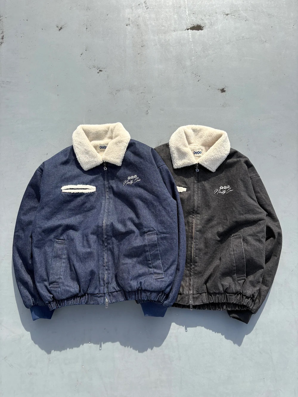 9090 Bullet Logo Boa Denim Jacket