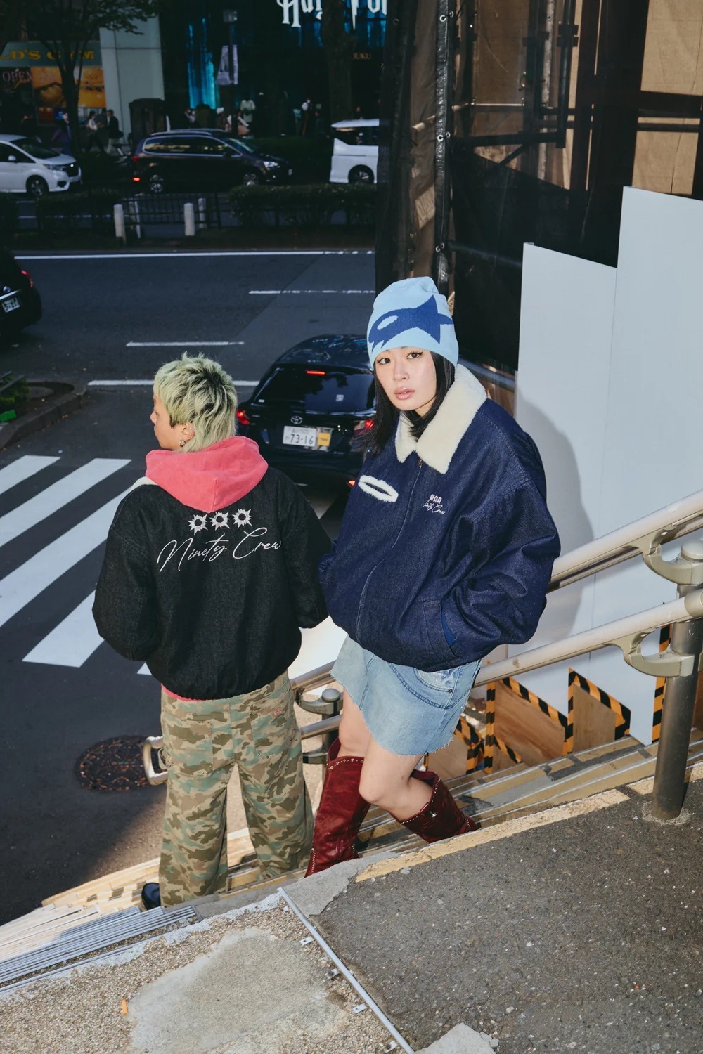 9090 Bullet Logo Boa Denim Jacket