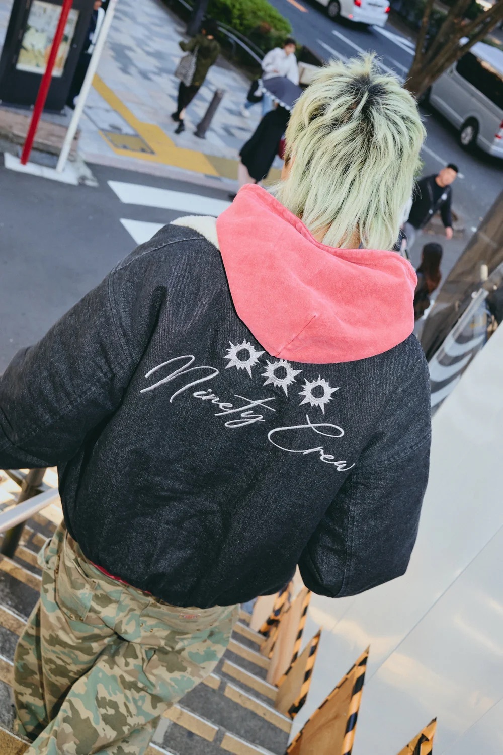 9090 Bullet Logo Boa Denim Jacket