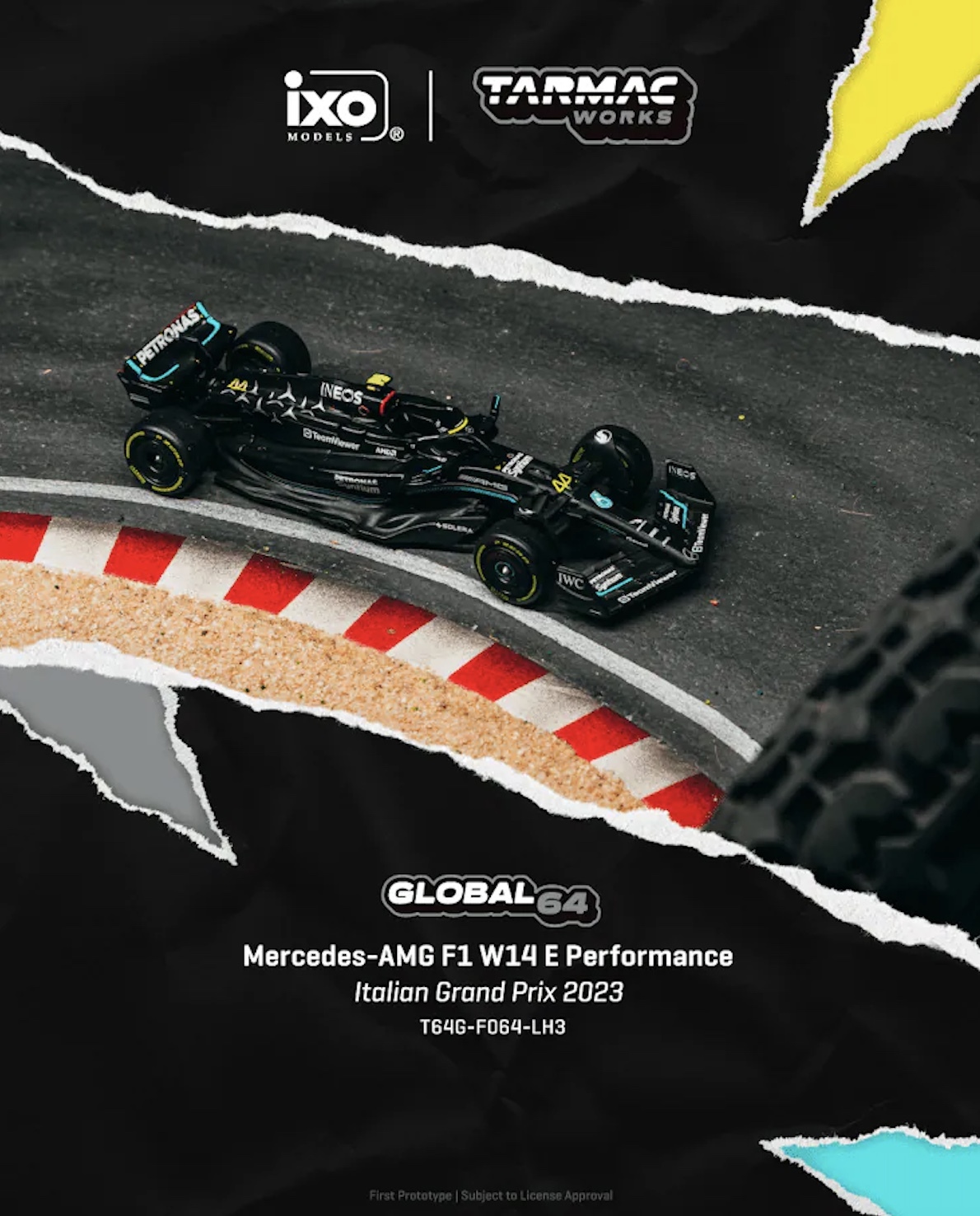 預訂 Pre Order - Tarmac Works Mercedes-AMG F1 W14 E Performance Italian Grand Prix 2023 Lewis Hamilton
