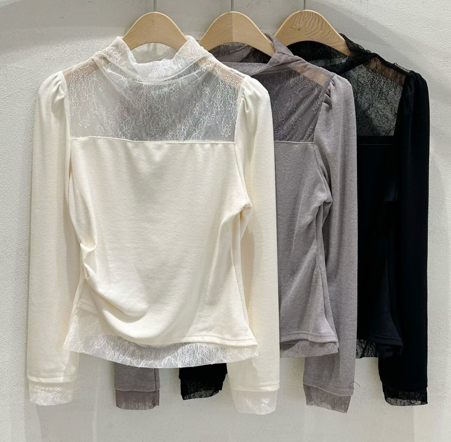 SU5360 假兩件蕾絲性感上衣