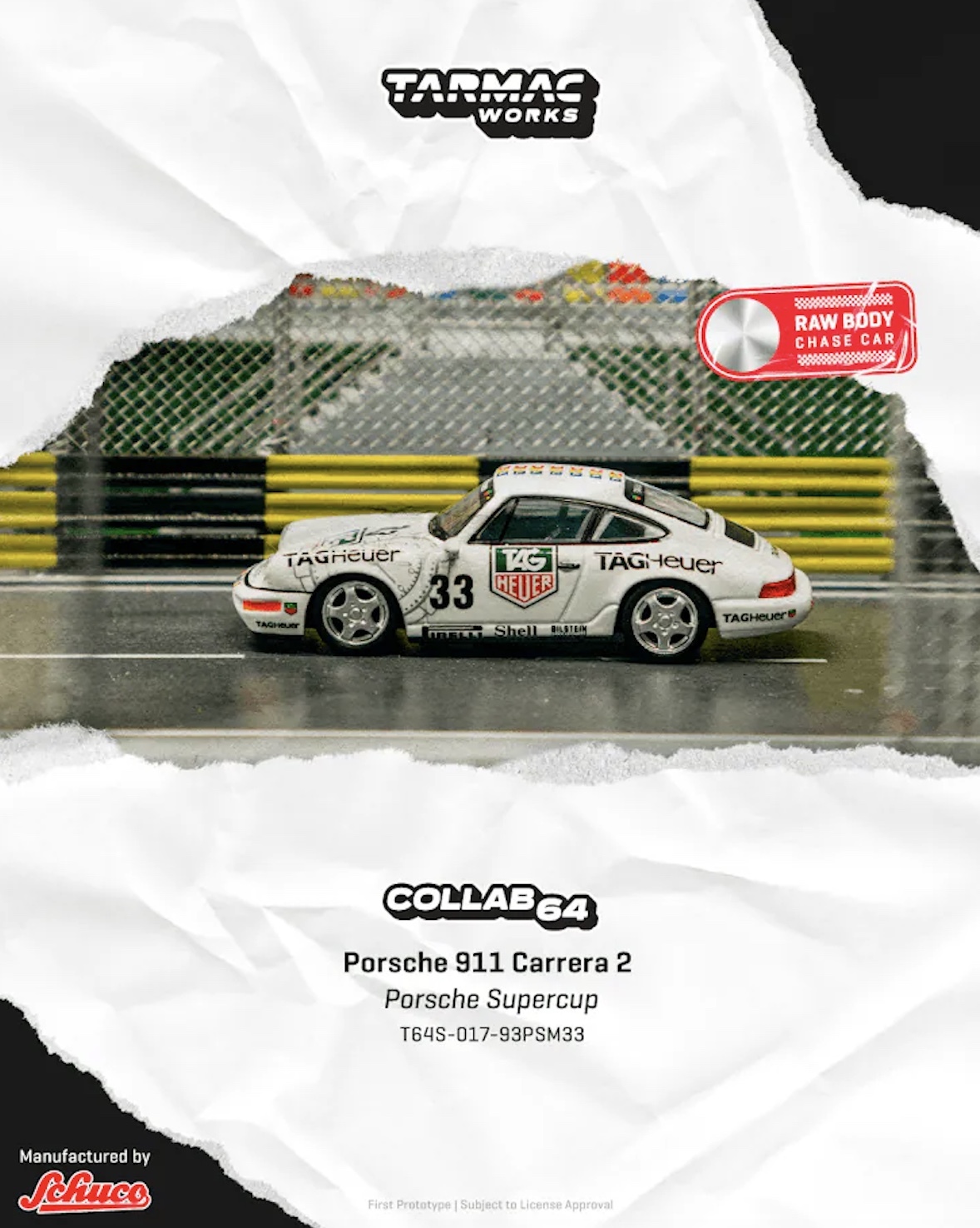 預訂 Pre Order - Tarmac Works Porsche 911 Carrera 2 Porsche Supercup Monaco 1993 Winner