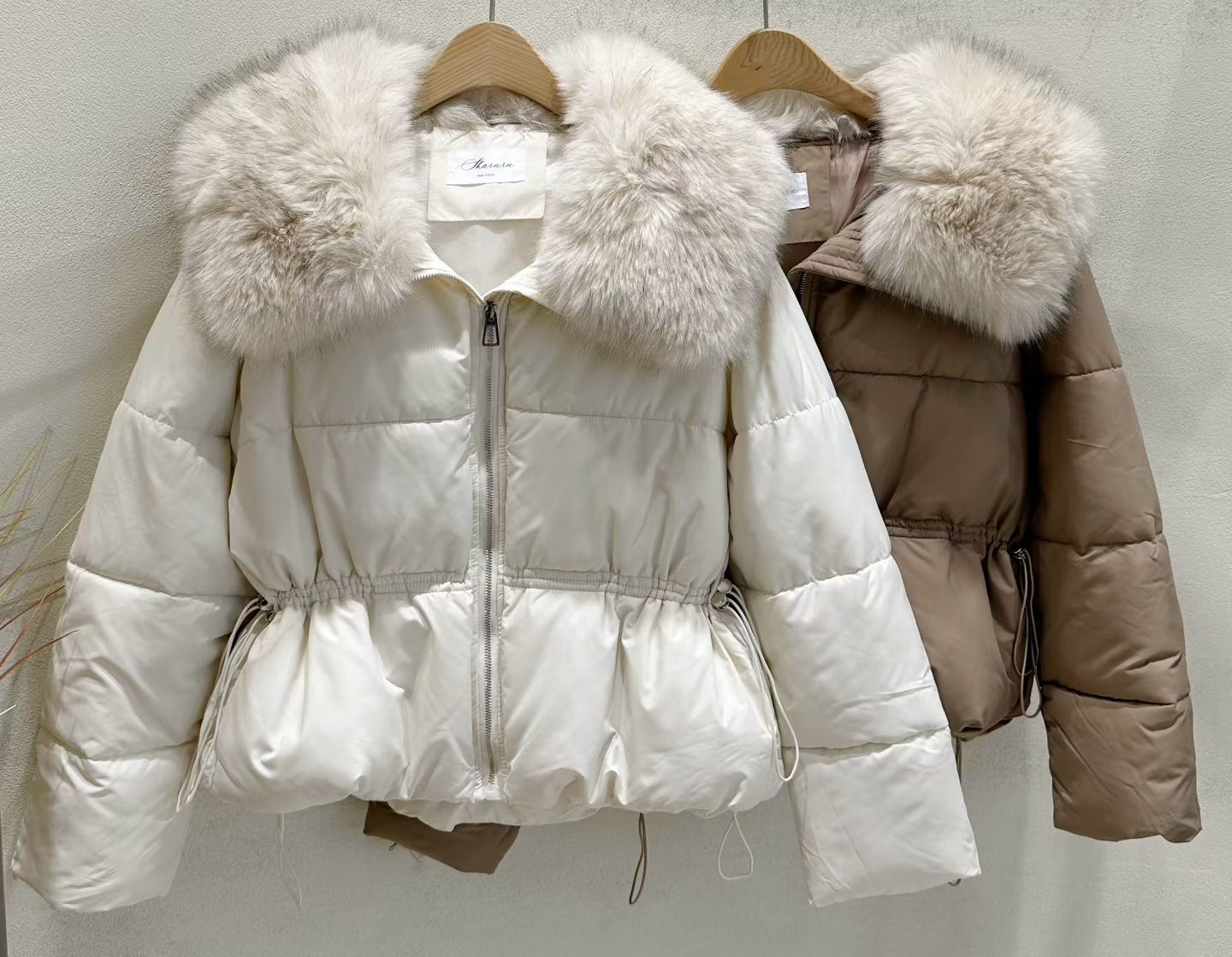 SU5362 滑滑毛領可束腰羽絨