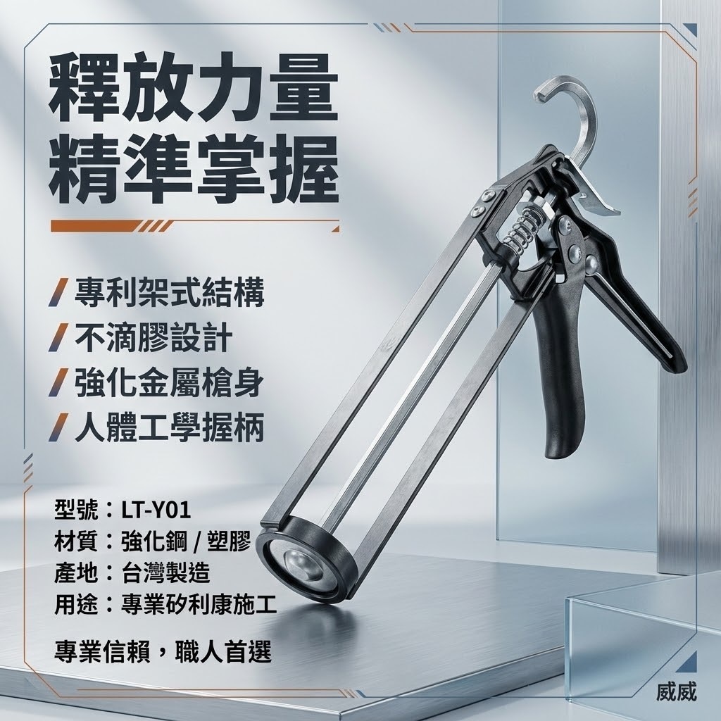 龍之印｜LT-Y01｜厚板架式不滴膠矽利康槍 不滴膠矽利康槍 不滴膠填縫膠槍 架式矽力康槍 矽膠槍｜台灣製