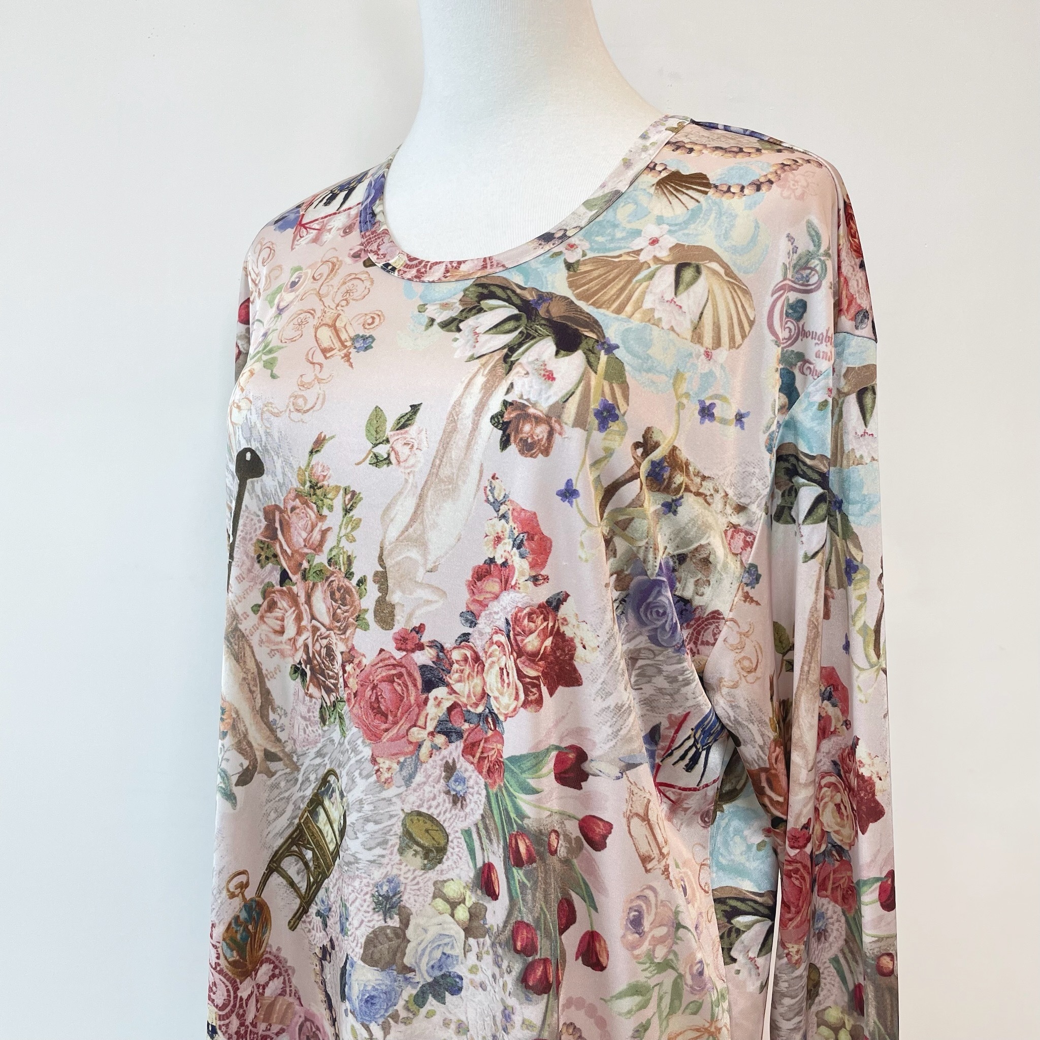 日本製花間夢語長身古著上衣