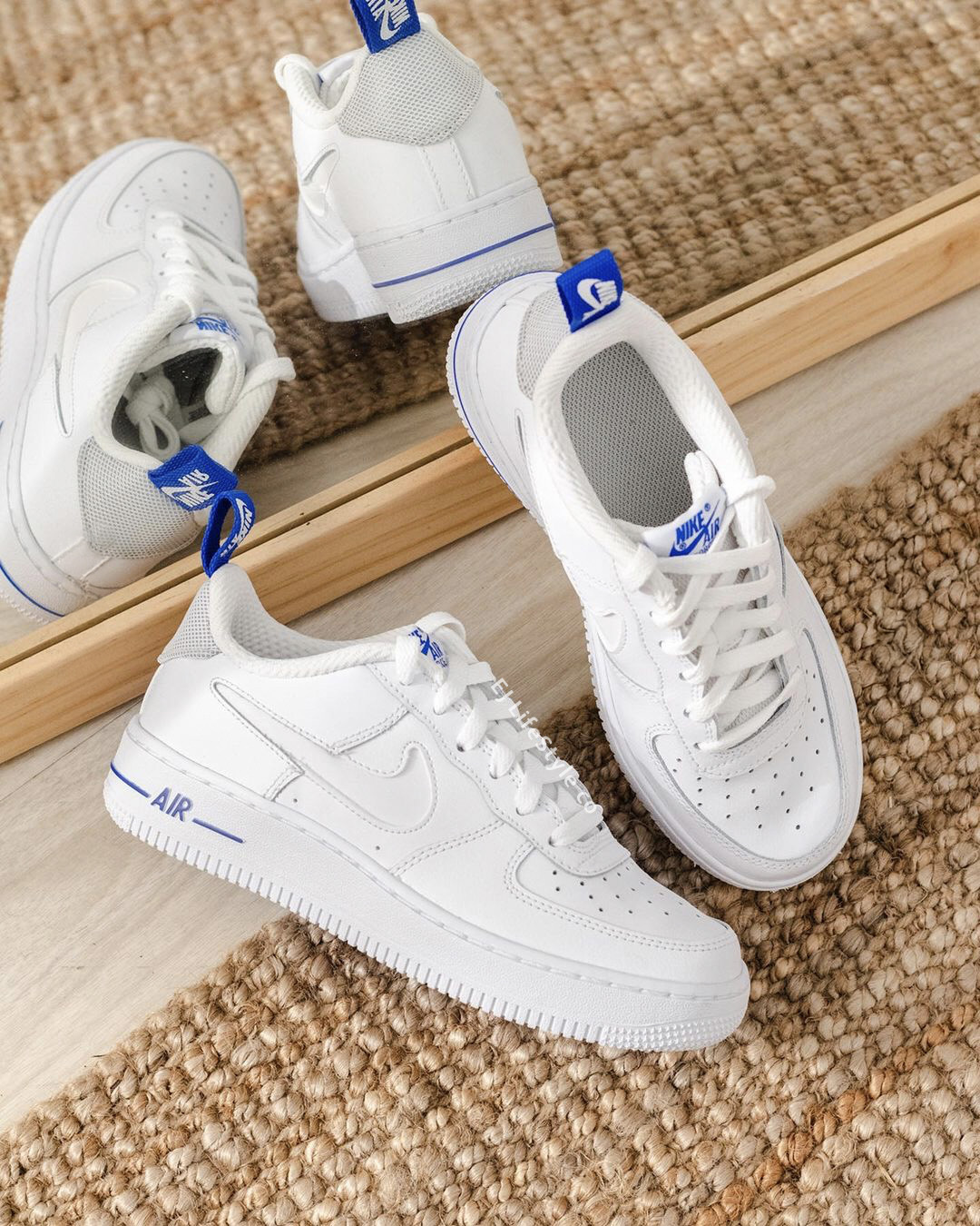 <奇蹟補貨> NIKE AIR FORCE 1 LV8 GS AF1白藍 寶藍 3M反光 小白鞋 大童鞋 DD3227-100 / 預購