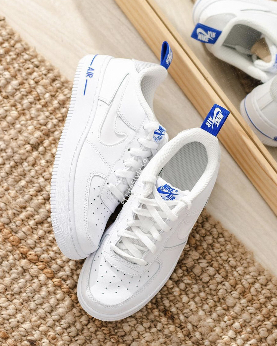 <奇蹟補貨> NIKE AIR FORCE 1 LV8 GS AF1白藍 寶藍 3M反光 小白鞋 大童鞋 DD3227-100 / 預購