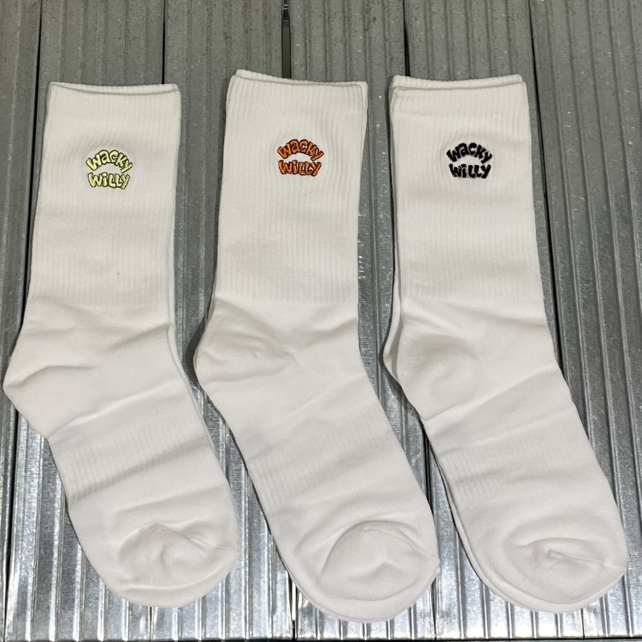 Wacky Willy 刺繡LOGO 長襪 三入組 WA2501TC13、14、15
