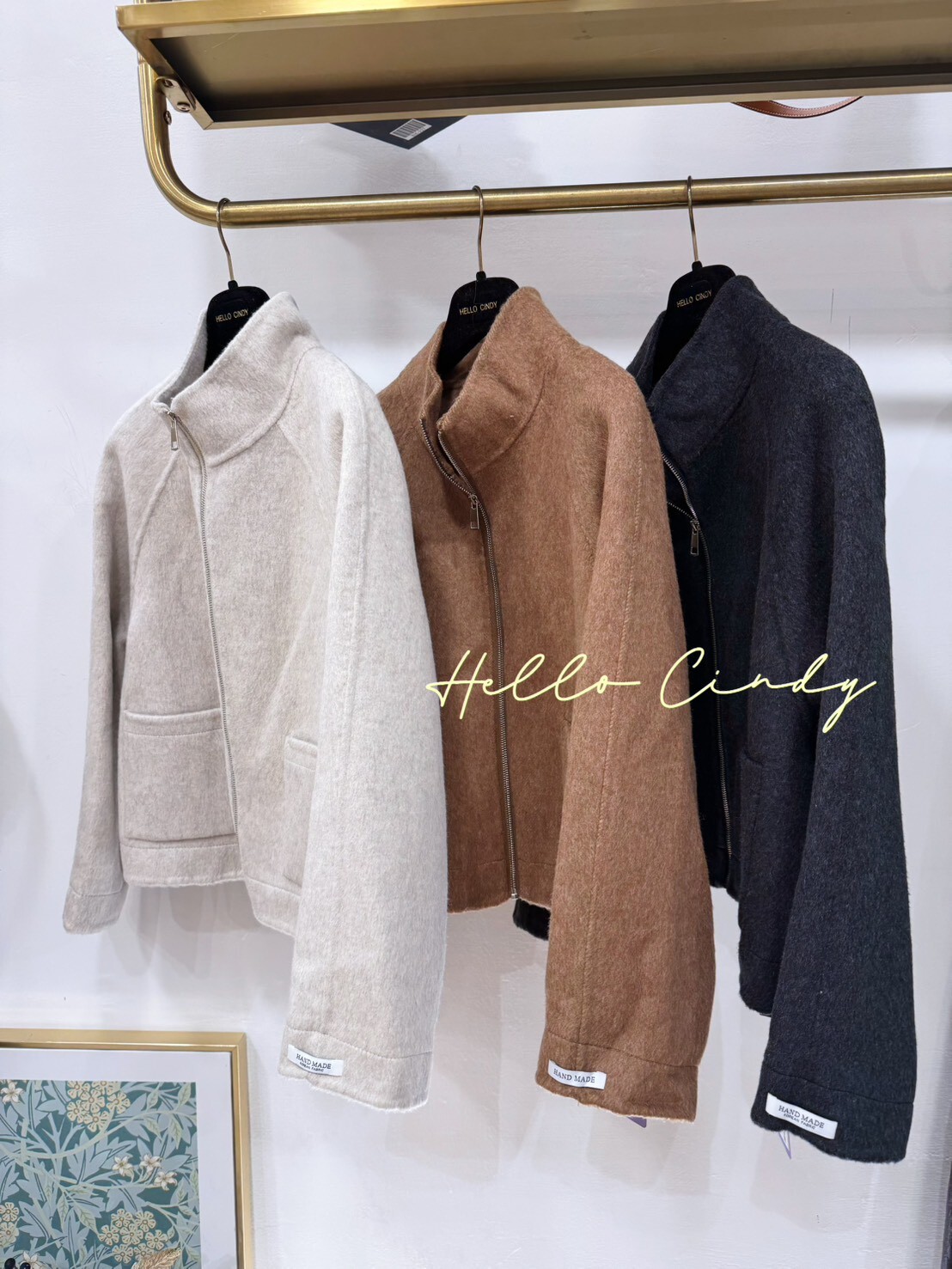 B12070 簡約高質感58 %澳洲羊毛顯瘦短大衣