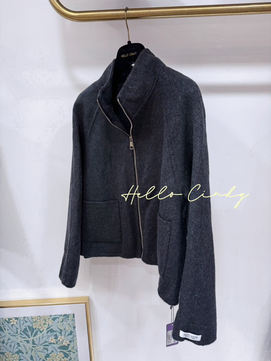 B12070 簡約高質感58 %澳洲羊毛顯瘦短大衣