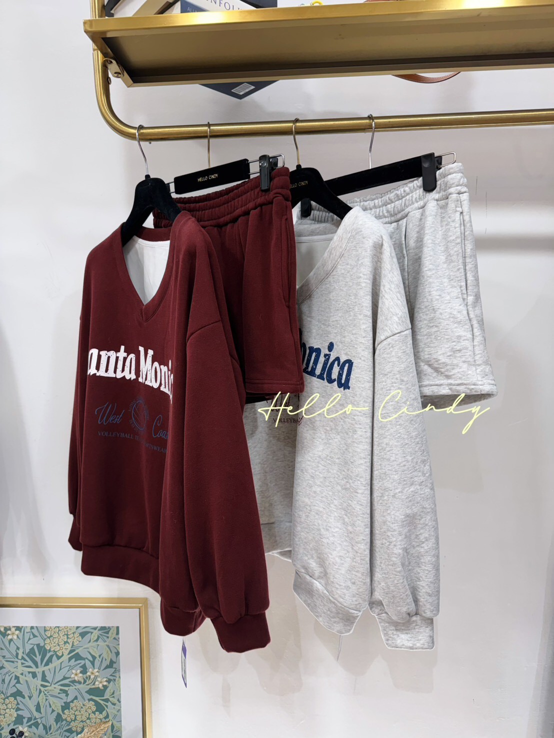 B12063 美式風格大學T+短褲裙套裝組